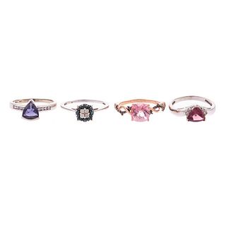 A Collection of Gold Gemstone Rings