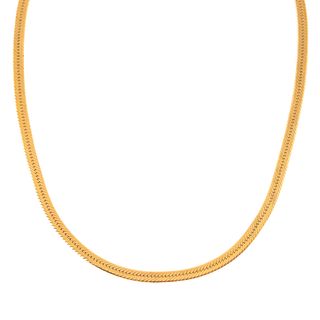 An 18 Inch Herringbone Chain Necklace in 14K