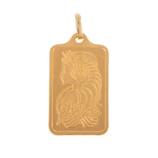 A Suisse 999.9 Fine Gold Ingot Pendant