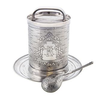 Russian Silver Honey Pot