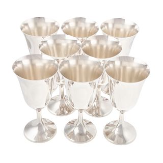Eight Manchester Silver Co. Sterling Goblets