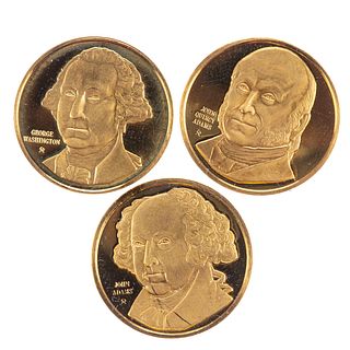 3- White House Historical Gold Presidential Medals