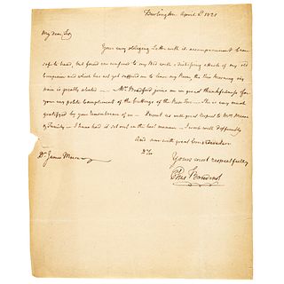 ELIAS BOUDINOT Ex-Continental Congress President Writes to a Noted Doctor Friend