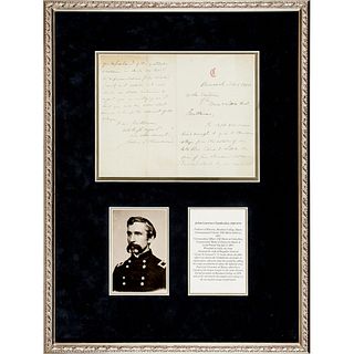 Civil War General JOSHUA LAWRENCE CHAMBERLAIN Autograph Letter Signed in Display