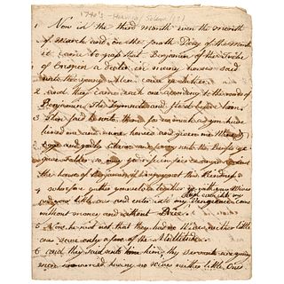 c. 1770  21-Stanza Handwritten Colonial America period Religious Poem