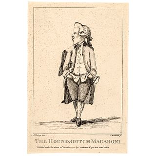 December 20, 1772-Dated Colonial Era - The Houndsditch Macaroni Engraving