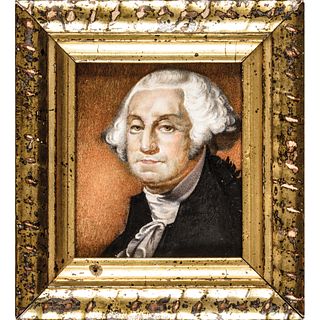 c. 1830 Choice Miniature Watercolor Portrait of President George Washington