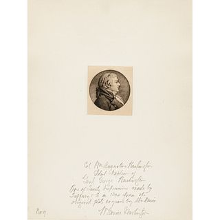 William A. Washington Engraving by Saint-Memin from the Original Engraved Plate specially made by Tiffany & Co.