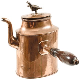 c 1800 Federal Era Patriotic American Eagle Finial Decorative Copper Coffee Pot
