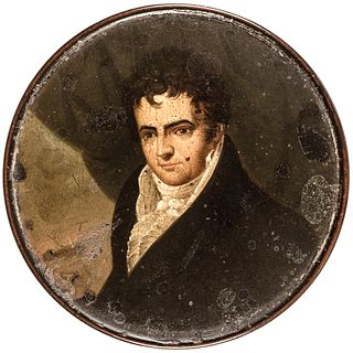 c 1806 Robert Fulton Hand-Painted Portrait Snuff Box after Benj. Wests Painting