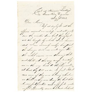 1862 Superb Content Officers Letter President Lincoln Visits with Gen. McClellan