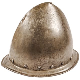 c. 1550 16th Century, Italian One-Piece Metal Cabasset (Helmet)