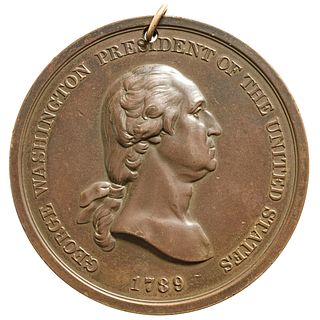 (1789) George Washington Indian Peace U.S. Mint Medal Largest Size, 76 mm