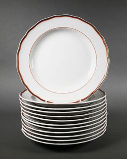 Meissen Service for 12 Large Rim Soup Plates