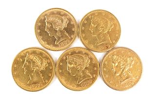5 U.S. GOLD $5 Half Eagle Coins