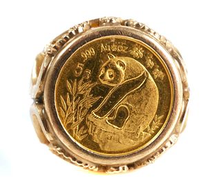 Chinese Gold Panda Coin Ring