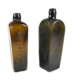 (2) Antique African & V Hoytema Co Gin Bottles 19c