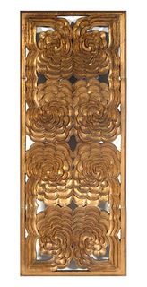 Antique Carved Floral Wood Gilt Screen Panel