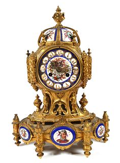 Antique French Leroy and Fils Gilt Bronze Clock