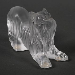Lalique France Yorkshire Terrier Dog Figurine