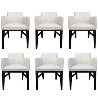 Set of 6 Arm Chairs in the style of Edward Wormley