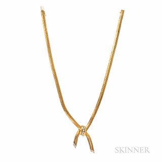 18kt Gold and Diamond Lariat Necklace
