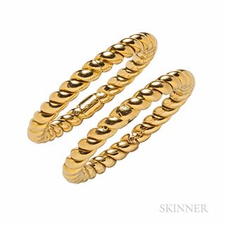 Pair of 18kt Gold Ropetwist Bracelets