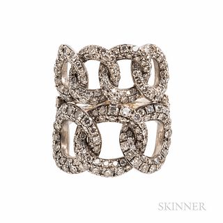 Casato Roma 18kt White Gold and Diamond Chain-link Ring
