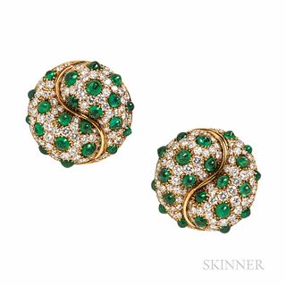 Picchiotti 18kt Gold, Emerald, and Diamond Earrings