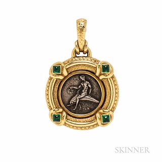 18kt Gold and Silver Coin Pendant