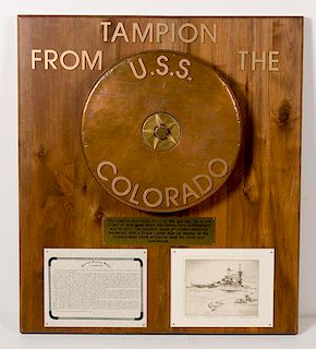 USS Colorado Main Gun Tampion Plaque 