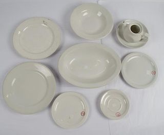 1940s Mess Hall and Hospital Plates and Dishes, Lot of 9 