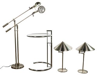 Modern Chrome Lamp and Table Assortment