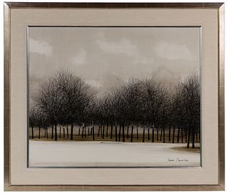 Jacques Deperthes (French, b.1936) 'Le Bois de Boulogne' Oil on Canvas
