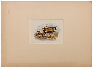 19th Century Novelty Watercolor