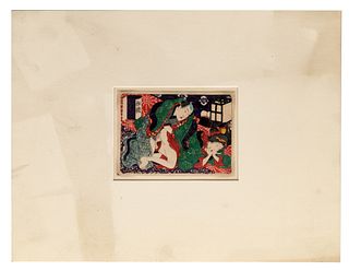 Japanese Shunga Woodblock Print