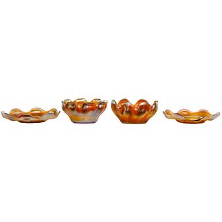 Louis Comfort Tiffany Favrile Finger Bowls and Saucers