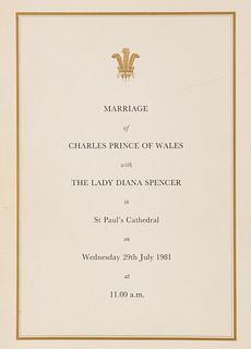 Royal Wedding of Charles and Diana Program