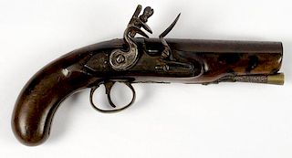 English Flintlock Pistol by Rolls 