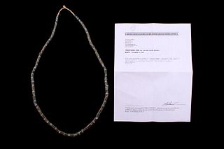 Rare Green Chevron 1800's Trade Bead Necklace