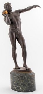 Hans Muller "The Shot Putter" Bronze Sculpture