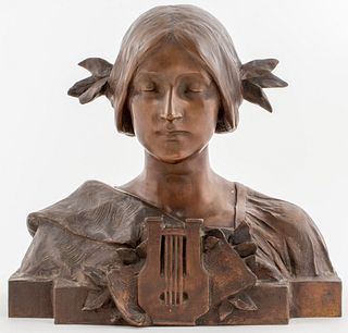 Hans Muller Art Nouveau Bronze Bust