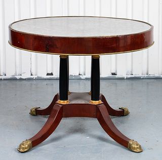 Regency Style Mahogany And Marble Center Table