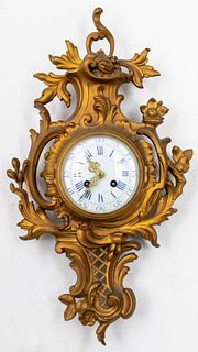 Louis XV Style Gilt Bronze Cartel Clock