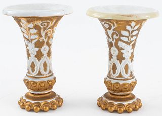 Meissen Parcel Gilt Porcelain Vases, Pair