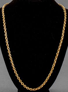 Italian 14K Yellow Gold Cable Chain Necklace