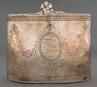 English Georgian Sterling Silver Tea Caddy, 1816