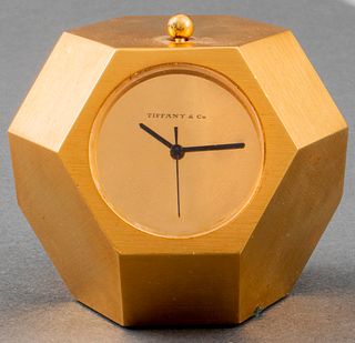 Tiffany & Co. Bronze Geometric Desk Clock