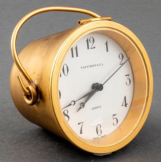 Tiffany & Co. Brass "Bucket" Desk Clock