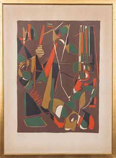 Andre Lanskoy Abstract Lithograph on Paper, 1962